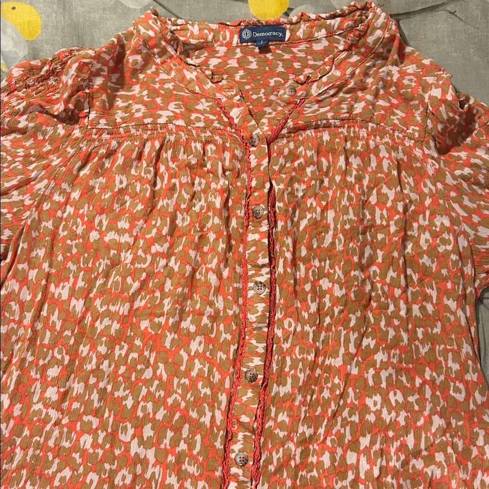 Democracy Multicolor Button-Up Blouse
